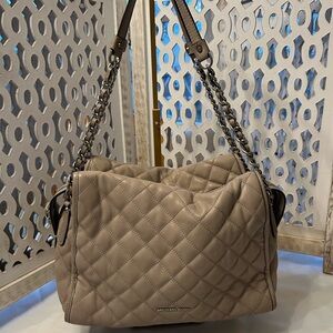 Michael Kors Quilted Beige Shoulder Bag